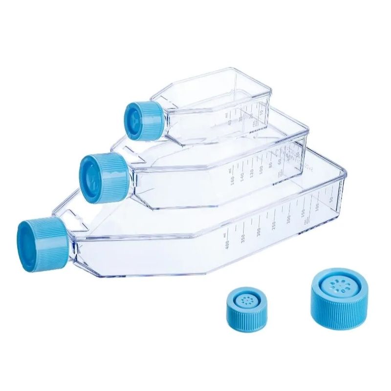 Sterile Plastic Cell Culture Bottle With Vented Cover Cell Culture
