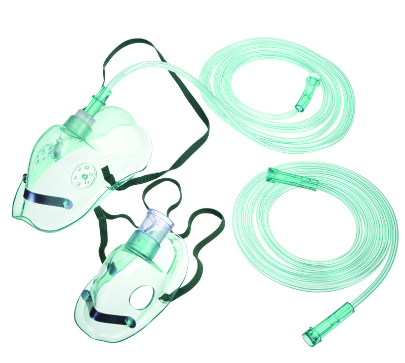ISO13485 Respiratory Oxygen Mask Delivery Pediatric Kinked