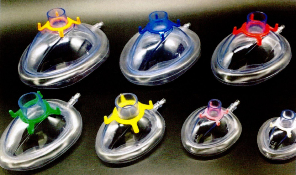 Odm Colored Adult Air Cushion Mask Red Pvc Anaesthesia Mask