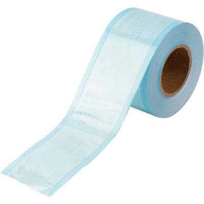 Good price 100mm*100mm Medical Heat Sealing Sterilization Gusseted Roll Pouch Bag BLUE online