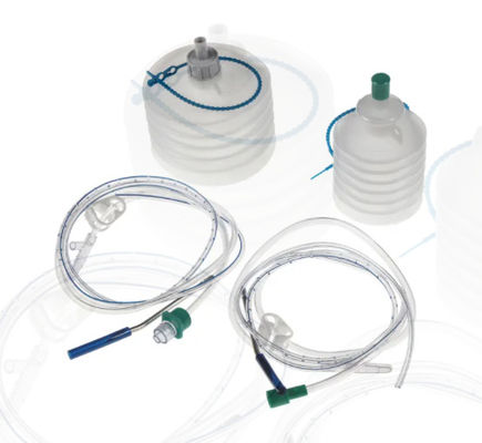 Good price Spring with Silicone Drain closed wound Drainage system PVC round perforated drains and trocar online