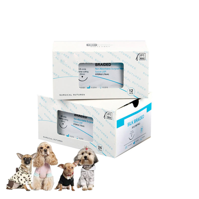 Good price Veterinary Animal Braided Silk Non-Absorbable Medical Sutures With Needle For Dental Veterinary And Surgical Skin Closure online