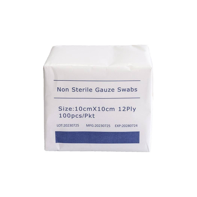 Good price Medical Surgical Gauze Swab Non Sterile 10*10cm 12ply  40S Gauze Swab 100pcs/pkt For Hospital Use online
